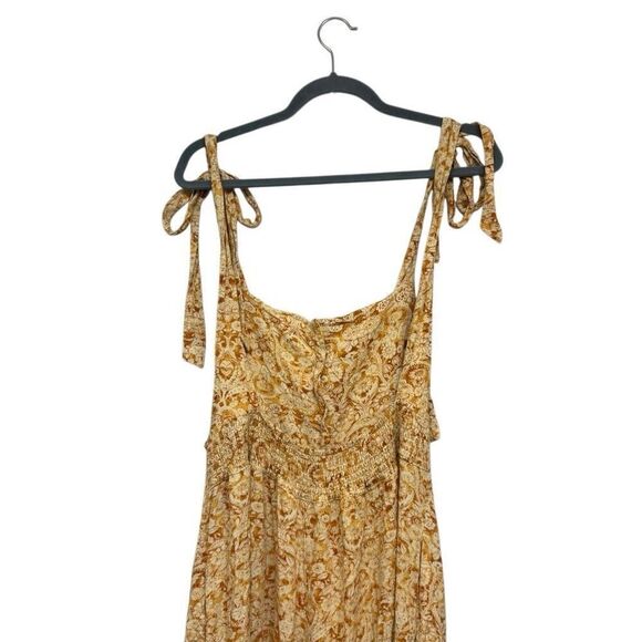 Free people yellow sugar sands floral jumpsuit size large - Picture 7 of 7